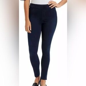 NWT Gloria Vanderbilt BEVERLY Pull On Comfort Jeans DARK BLUE Size 16 Inseam 29”